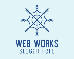 Web - Blue Web Snowflake logo design