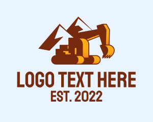 Tractor - Excavator Truck Mountain logo design