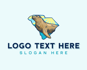 Map - South Carolina Sea Lion logo design