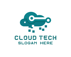 Cloud - Cloud Tech Pixels logo design