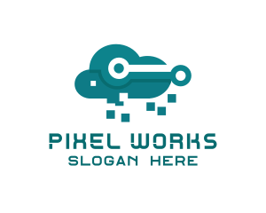 Pixel - Cloud Tech Pixels logo design