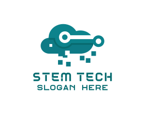 Cloud Tech Pixels logo design