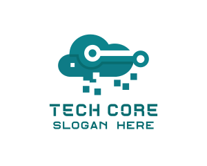 Cloud Tech Pixels logo design