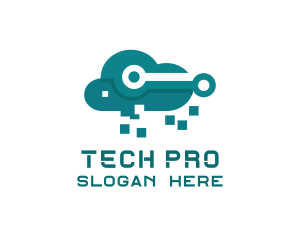 Tech - Cloud Tech Pixels logo design