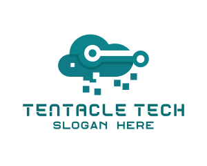 Cloud Tech Pixels logo design