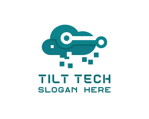 Cloud Tech Pixels logo design