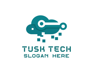 Cloud Tech Pixels logo design