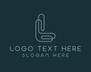 Written - Paper Clip Office Document logo design