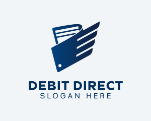 Debit - Blue Wallet Wings logo design