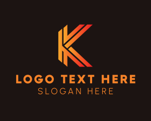 Line - Arrow Gradient Letter K logo design