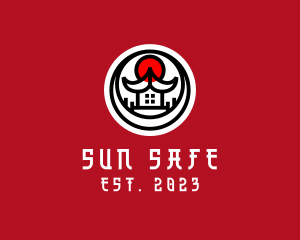 Japanese Sun Temple logo design