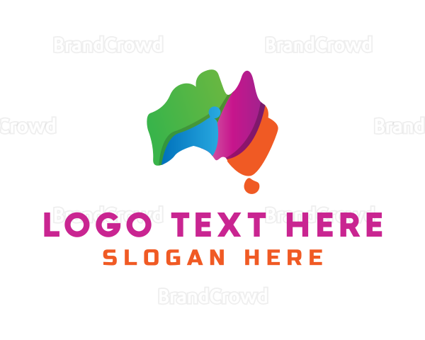 Colorful Australia Map Logo