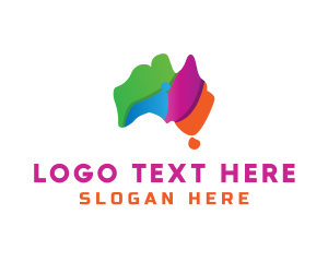 Map - Colorful Australia Map logo design