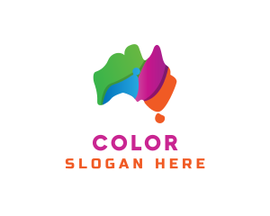 Colorful Australia Map Logo
