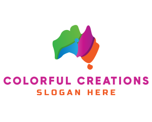 Colorful Australia Map logo design