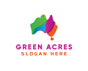 Land - Colorful Australia Map logo design