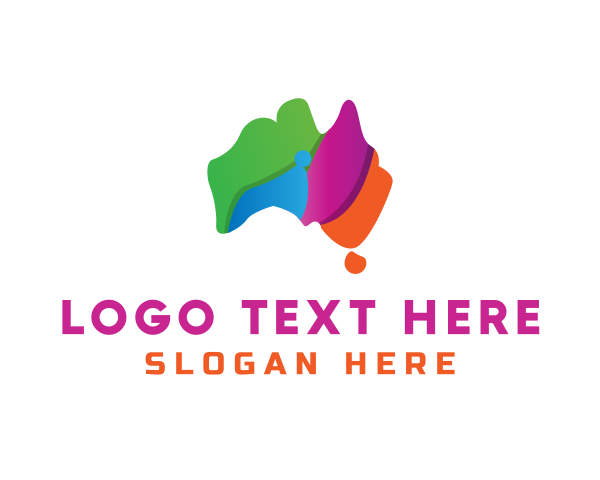 Lgbtiq - Colorful Australia Map logo design