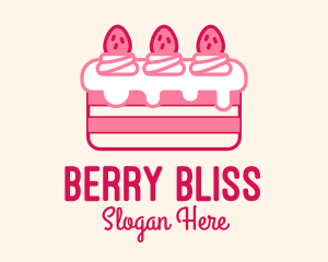 Strawberry - Strawberry Cheesecake Cake logo design