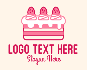 Cake Shop - Strawberry Cheesecake Cake logo design