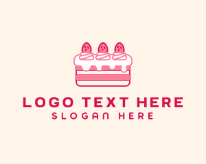 Yummy - Strawberry Cheesecake Cake logo design