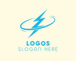 Volt - Blue Lightning Orbit logo design