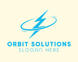 Blue Lightning Orbit logo design