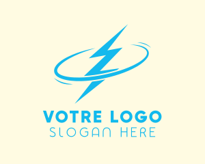 Tornado - Blue Lightning Orbit logo design