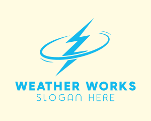 Meteorology - Blue Lightning Orbit logo design