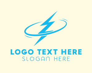 Disaster - Blue Lightning Orbit logo design