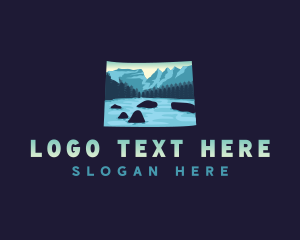 Glacier National Park - Lake Mountain Colorado logo design