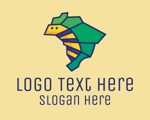 Travel Agency - Brazil Caterpillar Map logo design