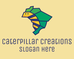 Brazil Caterpillar Map  logo design