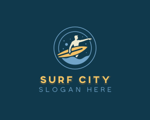 Men Surfing Beachwear  logo design