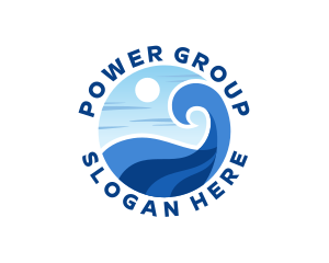 Marine - Aqua Wave Resort logo design