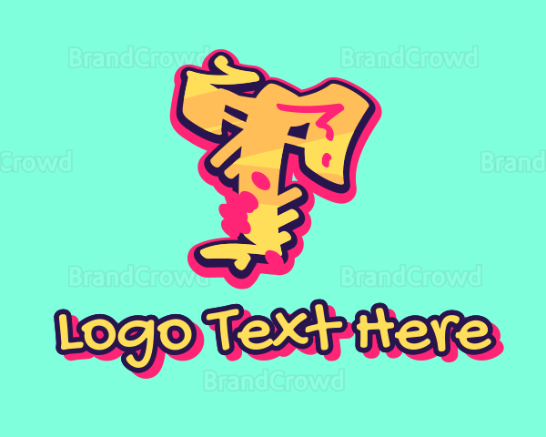 Graffiti Art Letter T Logo