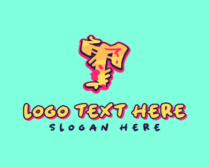 Teen - Graffiti Art Letter T logo design