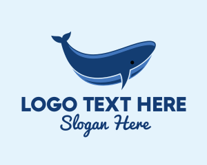 Ocean Creature - Blue Ocean Whale logo design