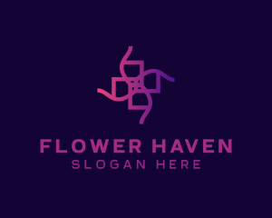 Geometric Flower Cosmetics logo design