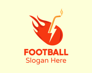 Fiery Energy Drink Straw Logo