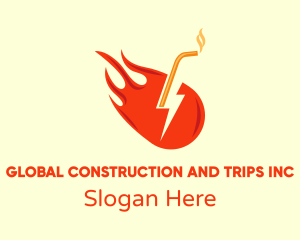 Blaze - Fiery Energy Drink Straw logo design