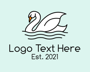 Swan - Swan Lake Swimming logo design