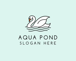 Pond - Swan Lake Swimming logo design