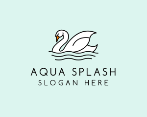 Swimming - Swan Lake Swimming logo design