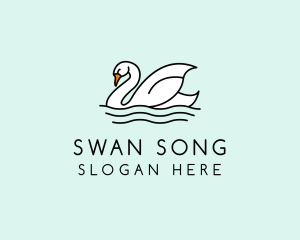 Swan - Swan Lake Swimming logo design