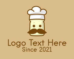 Mustache - Toast Bread Chef logo design