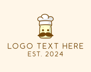 Mustache - Toast Bread Chef logo design