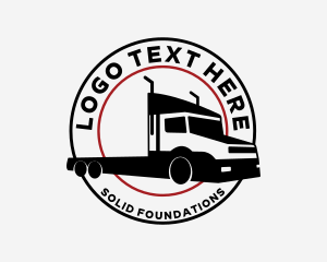 Trucker - Flatbed Truck Haulage logo design