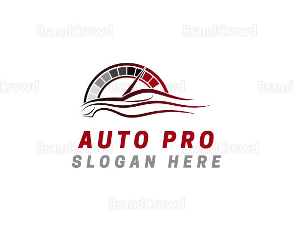 Sports Car Racing Speedometer Logo