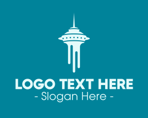 Structure - Blue Seattle Tower logo design