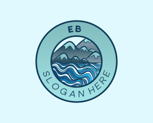 Explorer - Mountain Sea Waves logo design